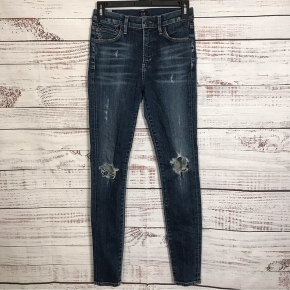 Citizens‎ of Humanity jeans  Rocket ripped high rise size 25 skinny denim jeans - Picture 1 of 9